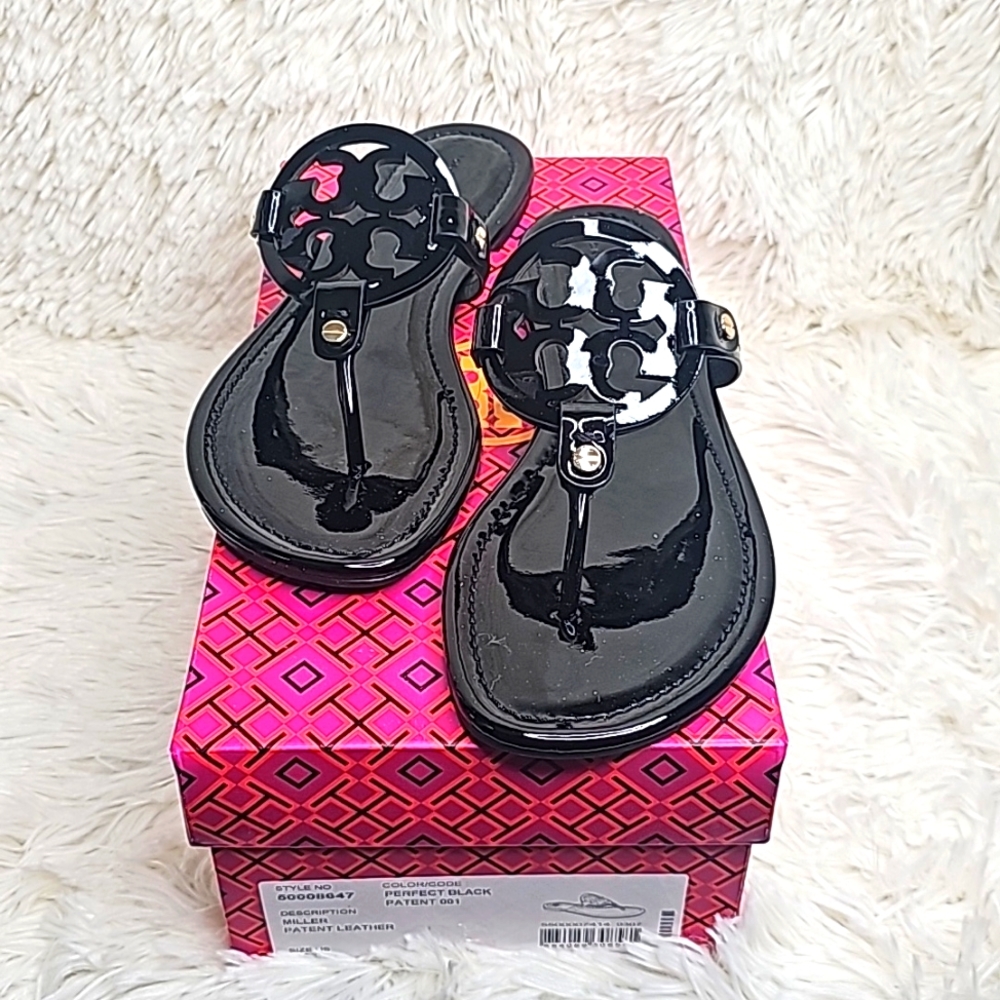 Tory Burch Miller - Patent leather - Perfect Black - Women's size 9.5
